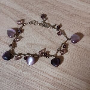 Purple And Lavenderr Heart Bracelet By Avon